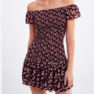 Zara Red Floral Mini Dress